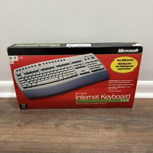 Microsoft Internet Keyboard Pro Wired 2 USB Ports‎ Hot Keys New